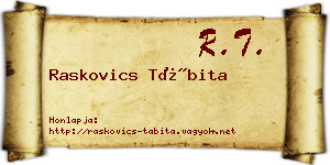 Raskovics Tábita névjegykártya